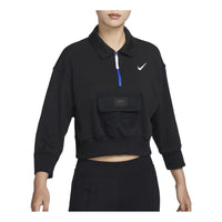 (WMNS) Nike Sportswear City Utility French Terry Polo Jacket 'Black' DV8021-010