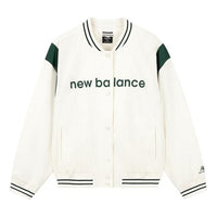 (WMNS) New Balance Baseball Jacket 'White Green' AWJ33312-CIC