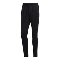 Men's adidas Solid Color Stripe Straight Casual Sports Pants/Trousers/Joggers Black HG2064