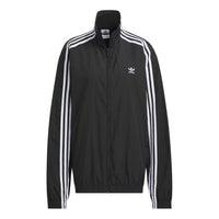 (WMNS) adidas Originals Oversized Track Top Asia Sizing 'Black White' JJ3361