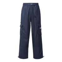 Men's adidas originals Solid Color Big Pocket Straight Sports Pants/Trousers/Joggers Navy Blue H09105