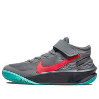 (GS) Nike Team Hustle D10 FlyEase 'Smoke Grey Washed Teal Siren Red' DD7303-008