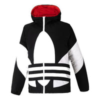 adidas originals Revsbl Jacket 2 Large logo Printing Reversible Sports Stay Warm hooded down Jacket Black Red GH8318