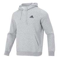 adidas Fleece Logo Hoodie 'Grey' H12213
