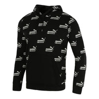 PUMA Logo Printed Casual Sports Hooded Sweater Men's Black 588803-01