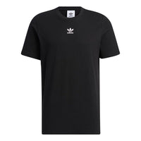 Men's adidas originals Ts Ss Tee Logo Printing Round Neck Sports Short Sleeve Black T-Shirt H46693