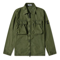 STONE ISLAND Brushed Cotton 2-Pocket Shirt Jacket 'Olive' 7615114WN-V0158