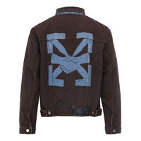 Off-White Arrow-print Denim Jacket Arrow Long-sleeve Jean Jacket Men's Dark Blue OMYE061F20DEN0036064