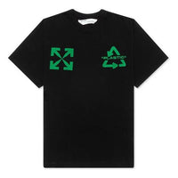 Men's Off-White C/O VIRGIL ABLOH Embroidered Logo Printing Short Sleeve Loose Version Black T-Shirt OMAA038S201850131044