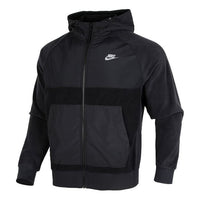 Nike Sportswear Casual Sports Splicing Pullover Fleece Lined Black DC4114-010