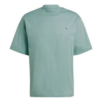 adidas originals Solid Color Sports Breathable Short Sleeve Couple Style Green HC8591