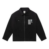 Vans Printing Embroidered lapel Zipper Long Sleeves Jacket Unisex Black VN0A7Q19BLK