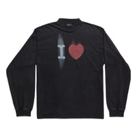 Balenciaga I Love Long Sleeve T-shirt Medium Fit 'Black' 744449TOVH39034