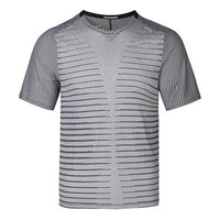 Nike TechKnit Future Fast Running Round Neck Short Sleeve Black White CU6057-010