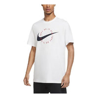 Men's Nike Logo Alphabet Printing Sports Round Neck Short Sleeve White T-Shirt DA8866-100