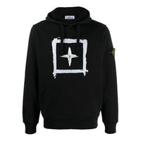 STONE ISLAND Box Print Pullover Hoodie 'Black' 741565894-V0029