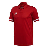 adidas Logo Pattern Loose Short Sleeve Polo Shirt Red DX7266