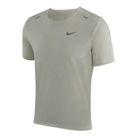 Men's Nike Dri-FIT Rise 365 Breathable Soft Solid Color Running Short Sleeve Light Bone T-Shirt CZ9185-072