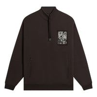 Li-Ning Graphic Half Zip Sweatshirt 'Dark Brown' AWDSB53-2