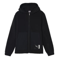 PUMA lamb's wool Zipper Hooded Jacket Black 586607-01