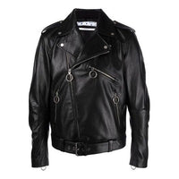 Off-White FW21 Pattern Printing Sleeve Zipper Jacket Slim Fit Version Black OMJG016F21LEA0011032