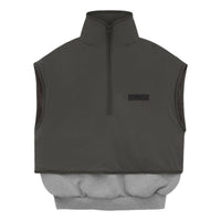 Fear of God Essentials SS24 Nylon Fleece Mockneck Vest 'Dark Heather Oatmeal Ink' 202SP244293F