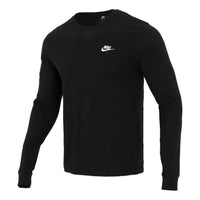 Men's Nike Embroidered Logo Loose Sports Running Long Sleeves Black T-Shirt AR5194-010