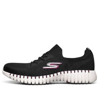 (WMNS) Skechers Go Walk Smart Running Shoes Black/White/Purple 124051-BKHP