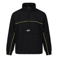 adidas originals Stand Collar Pullover Sports Jacket Black FM2272