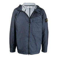 STONE ISLAND Hooded Zip-Up Jacket 'Blue' 761540223-V0024