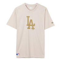 New Era Printing Logo Short Sleeve Couple Style Beige 12147608