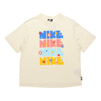 (WMNS) Nike Sportswear Essential Printing Round-neck 'Beige' DJ5377-111