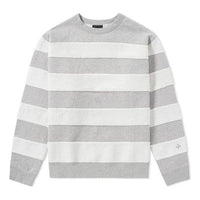 Men's adidas originals x alexander wang Crossover Colorblock Stripe Round Neck Long Sleeves Gray BS3018