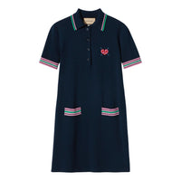 (WMNS) Gucci Fine Embroidery Knit Dress 'Navy' 782256-XKD0I-4215