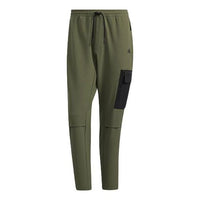 Men's adidas Gwall Pants Logo Contrasting Colors Pocket Sports Pants/Trousers/Joggers Green H23099