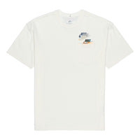 Men's Nike As Nsw Tee Prem Pocket Casual Breathable Round Neck Logo Solid Color Short Sleeve White T-Shirt DV3316-133