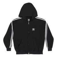 Balenciaga x adidas Zip-Up Hoodie 'Black White' 723754TNVN28482