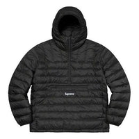 Supreme Micro Half Zip Hooded Pullover 'Black White' SUP-FW21-319
