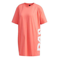 (WMNS) adidas Side Large Alphabet Printing Short Sleeve Lens Pink DV0751