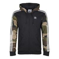 adidas originals Camouflage Zip Hoodie For Men Black DV2019