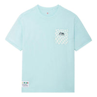 Li-Ning x Rooovie Checkerboard Pocket T-shirt 'Light Blue' AHSSB57-2