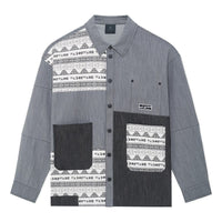 Li-Ning x Wade Series Color Block Print Shirt 'Grey Black' AFDS781-1