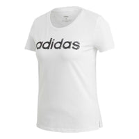 (WMNS) adidas Brush Effect Logo Graphic T-Shirt 'White Black' EI4559