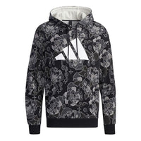 adidas Aop Hoody Printing Casual Sports Pullover Black GT6483