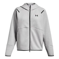 (WMNS) Under Armour Unstoppable Fleece Full Zip Jacket 'Light Grey' 1379842-011