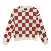 Vans Grid Round Neck Pullover Couple Style Red VN0A5H98YTW