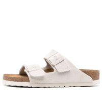 Birkenstock Arizona Soft Footbed Suede Leather Narrow Fit Sandals 'Antique White' 1024516