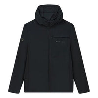Men's FILA Athletics Athleisure Casual Sports Knit Hooded Long Sleeves Jacket Dark Black A11M211510F-BK
