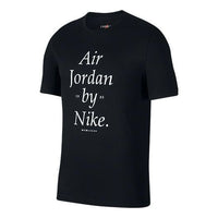 Air Jordan By Nike Alphabet Printing Short Sleeve Black AQ3761-010