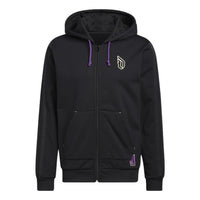 Men's adidas Adjustable Hooded Sports Jacket Black HG2130